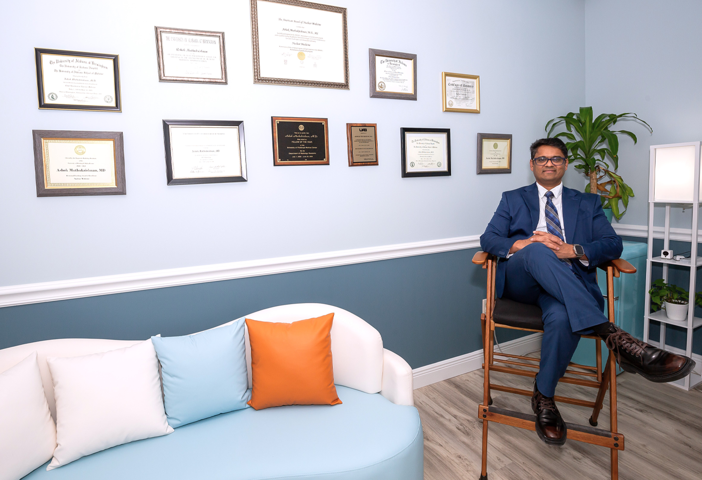Dr. Ashok Muthukrishnan at his Florida Theranostics office