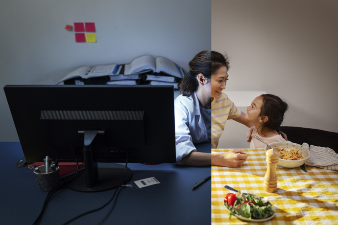 Brand image of Hermes Medical Solutions showing the ease of use, saving time that can be used with family