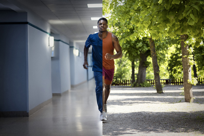 Brand image of Hermes Medical Solutions showing the ease of use, saving time that can be used for leisure activities such as running