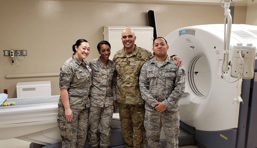 Team of US military nuclear medicine technologists at work