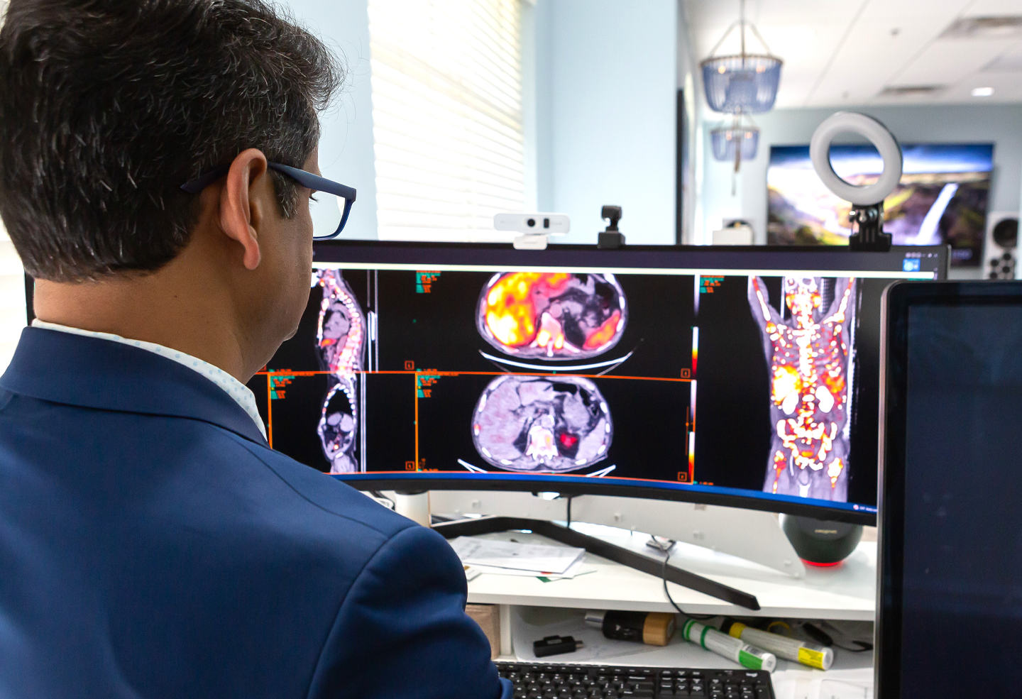 Dr. Ashok Muthukrishnan at Flroida Theranostics on Hermia workstation